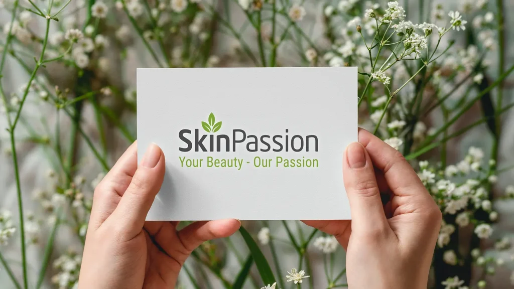Cosmetic logo design representing a modern and natural beauty brand identity