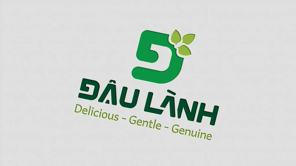 Drink Logo Design featuring a stylized letter D combined with a leaf symbol and custom designed typography